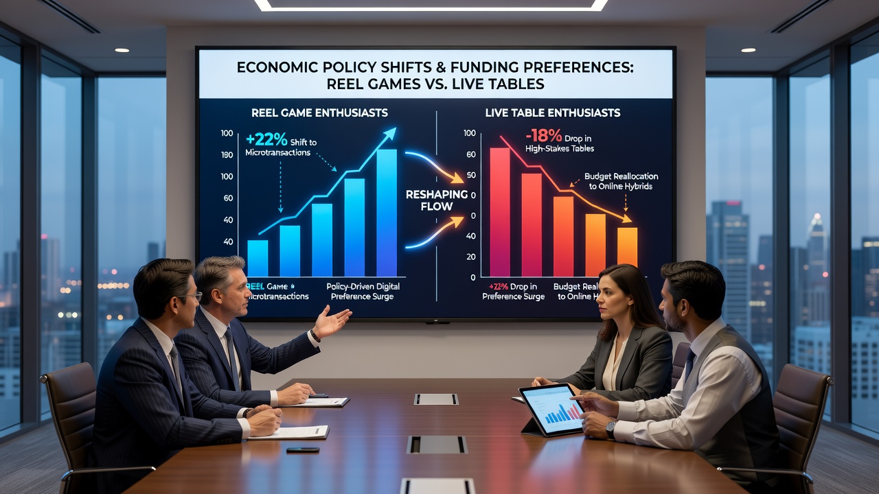 Graphs showing funding allocation changes between reel games and live tables amid policy updates in 2026
